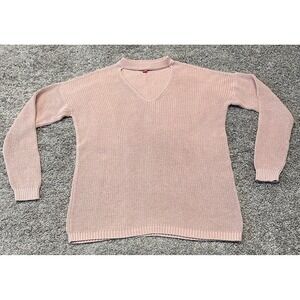 Vince Camuto Women's Small Cutout Tunic Knit Sweater Long Sleeve Pink